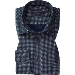 CasaModa Hemd 413716900/100 Casual Fit, Baumwolle, Dunkelblau gemustert, Dunkelblau