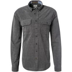 camel active Hemd 409117/6S27/88 Regular Fit, Baumwolle, Asphalt meliert, Asphalt