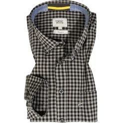 camel active Hemd 409112/6S02/88 Regular Fit, Baumwolle, Asphalt kariert, Asphalt