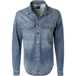 BOSS Hemd Noaro 50463089/422 Jeanshemd, Regular Fit, Baumwolle, Mittelblau