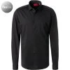 HUGO Hemd Kenno 50464183/001 Slim Fit, Jersey, Schwarz
