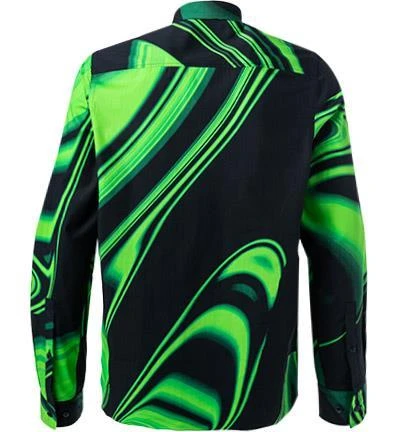 HUGO Hemd Emero 50463139/325 Straight Fit, Baumwolle, Grün-schwarz gemustert, Grün-schwarz 3 HUGO Hemd Emero 50463139/325 Straight Fit, Baumwolle, Grün-schwarz gemustert, Grün-schwarz – Bild 3