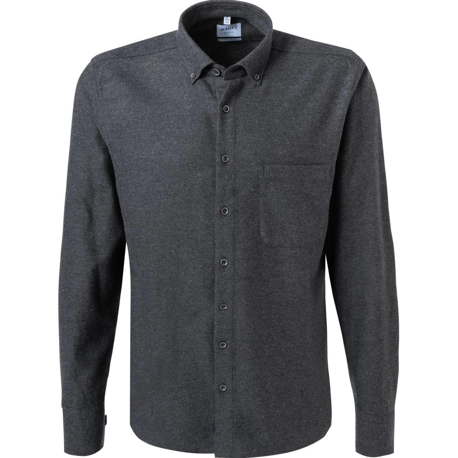 Haupt Hemd 715110159070/10905 Regular Fit, Baumwolle, Dunkelgrau meliert, Dunkelgrau 1 Haupt Hemd 715110159070/10905 Regular Fit, Baumwolle, Dunkelgrau meliert, Dunkelgrau