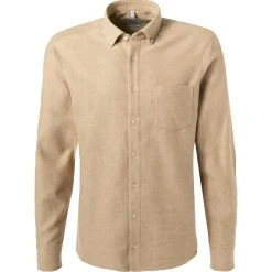 Haupt Hemd 715110149070/10802 Modern Fit, Flanell, Sand meliert, Sand