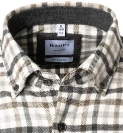 Haupt Hemd 715111159071/30902 Regular Fit, Flanell, Grau-beige kariert, Grau -hemdenverkauf 381635 norm2