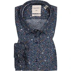 Haupt Hemd 715225059215/40708 Regular Fit, Baumwolle, Dunkelblau gemustert, Dunkelblau