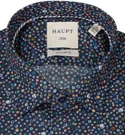 Haupt Hemd 715225059215/40708 Regular Fit, Baumwolle, Dunkelblau gemustert, Dunkelblau -hemdenverkauf 381636 norm2