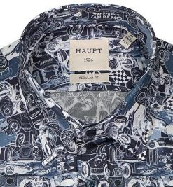 Haupt Hemd 715201059213/40708 Regular Fit, Baumwolle, Blau gemustert, Blau -hemdenverkauf 381638 norm2