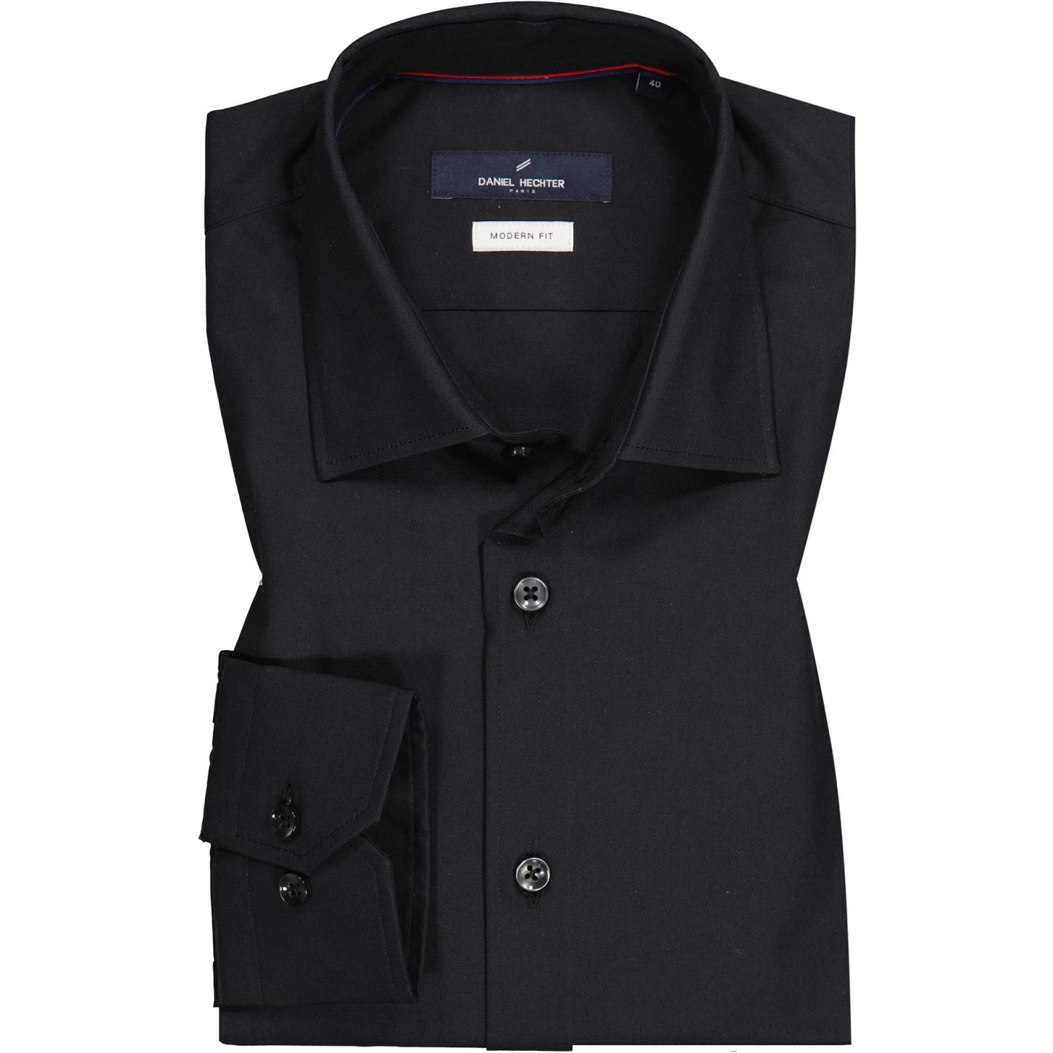 Daniel Hechter Hemd 60240/100592/990 Modern Fit, Baumwolle, Schwarz 1 Daniel Hechter Hemd 60240/100592/990 Modern Fit, Baumwolle, Schwarz