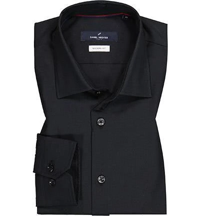 Daniel Hechter Hemd 60240/100592/990 Modern Fit, Baumwolle, Schwarz 2 Daniel Hechter Hemd 60240/100592/990 Modern Fit, Baumwolle, Schwarz – Bild 2