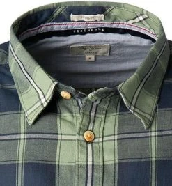 Pepe Jeans Hemd Maxi PM307114/571 Regular Fit, Flanell, Navy-grün kariert, Dunkelblau-grün -hemdenverkauf 381781 norm2