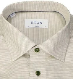 ETON Hemd 1000/01770/65 Classic Fit, Baumwolle, Ecru meliert, Ecru-olive -hemdenverkauf 381819 norm2
