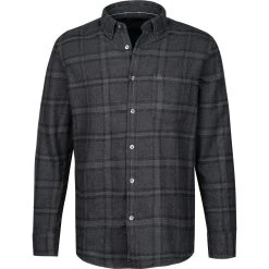 Marc O'Polo Hemd 130 7309 42190/H96 Regular Fit, Flanell, Graphit kariert, Dunkelgrau