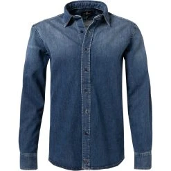 7 for all mankind Hemd mid blue JS6MZ030MD Jeanshemd, Baumwolle, Mittelblau