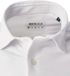 BOGGI MILANO Hemd BO21A0495/01 Piqué schnelltrocknend, Weiß -hemdenverkauf 381923 norm2