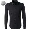 BOGGI MILANO Hemd BO21A0495/03 Piqué schnelltrocknend, Schwarz