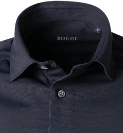 BOGGI MILANO Hemd BO21A0495/02 Piqué schnelltrocknend, Navy -hemdenverkauf 381925 norm2