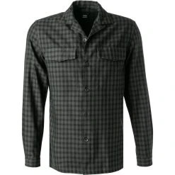 BOGGI MILANO Overshirt BO21A0487/01 Baumwolle, Dünkelgrün kariert, Dunkelgrün
