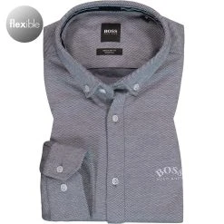 BOSS Hemd Biado 50461984/411 Regular Fit, Baumwolle, Nachtblau meliert, Navy