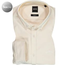 BOSS Hemd Biado 50461984/131 Regular Fit, Baumwolle, Hellbeige meliert, Hellbeige