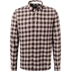 Marc O'Polo Hemd 131 7259 42294/M69 Regular Fit, Flanell, Rotbraun-ecru kariert, Kastanie-ecru