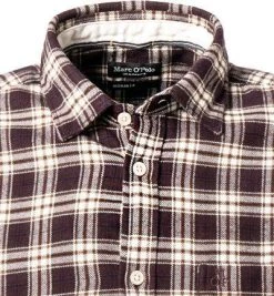 Marc O'Polo Hemd 131 7259 42294/M69 Regular Fit, Flanell, Rotbraun-ecru kariert, Kastanie-ecru -hemdenverkauf 382136 norm2