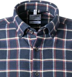 Haupt Hemd 715110159078/30708 Regular Fit, Flanell, Navy-koralle kariert, Dunkelblau -hemdenverkauf 382176 norm2