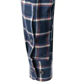 Haupt Hemd 715110159078/30708 Regular Fit, Flanell, Navy-koralle kariert, Dunkelblau -hemdenverkauf 382176 norm3