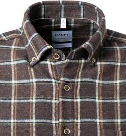 Haupt Hemd 715110149078/30805 Modern Fit, Flanell, Navy-koralle kariert, Braun -hemdenverkauf 382177 norm2