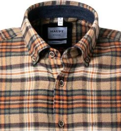 Haupt Hemd 715111149076/30803 Modern Fit, Flanell, Camel-orange kariert, Hellbraun -hemdenverkauf 382178 norm2