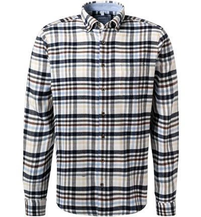 Haupt Hemd 715111149075/30708 Modern Fit, Flanell, Blau-braun kariert, Navy-creme 2 Haupt Hemd 715111149075/30708 Modern Fit, Flanell, Blau-braun kariert, Navy-creme – Bild 2
