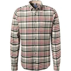Haupt Hemd 715111149075/30607 Modern Fit, Flanell, Oliv-barolo kariert, Olivgrün-creme