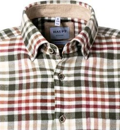 Haupt Hemd 715111149075/30607 Modern Fit, Flanell, Oliv-barolo kariert, Olivgrün-creme -hemdenverkauf 382184 norm2