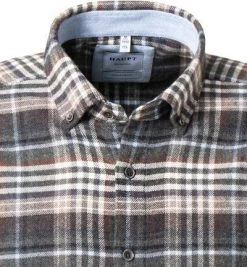 Haupt Hemd 715111159072/30905 Regular Fit, Flanell, Braun-blau kariert, Braun-blau -hemdenverkauf 382185 norm2