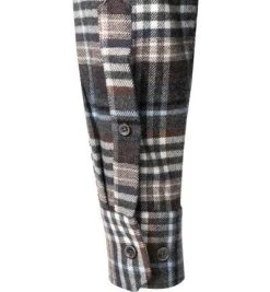 Haupt Hemd 715111159072/30905 Regular Fit, Flanell, Braun-blau kariert, Braun-blau -hemdenverkauf 382185 norm3