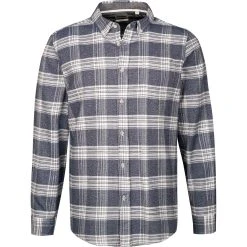 MUSTANG Hemd 1011847/12194 Regular Fit, Baumwolle, Denim-wollweiß kariert, Jeansblau-weiß