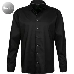 OLYMP Level Five Body Fit 2066/84/68 Hemd, Mikrofaser Stretch feuchtigkeitsregulierend, Schwarz