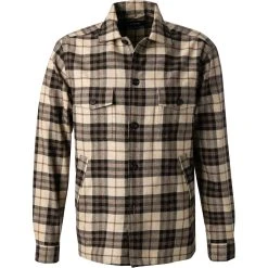 ETON Overshirt 1000/02368/ Wolle-Kaschmir, Braun kariert, Braun