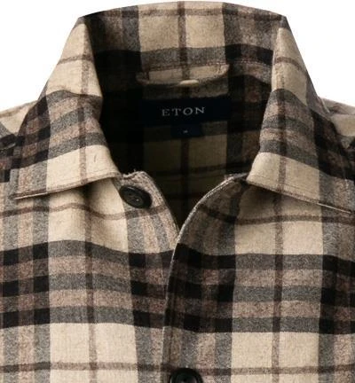 ETON Overshirt 1000/02368/ Wolle-Kaschmir, Braun kariert, Braun 3 ETON Overshirt 1000/02368/ Wolle-Kaschmir, Braun kariert, Braun – Bild 3