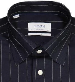 ETON Hemd 1000/02605/29 Contemporary Fit, Merinowolle, Nachtblau gestreift, Nachtblau -hemdenverkauf 382439 norm2
