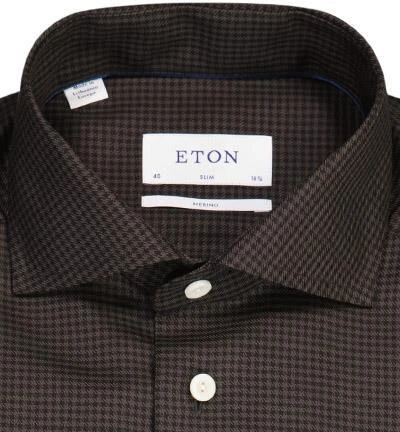 ETON Hemd 1000/02358/39 Slim Fit, Merinowolle, Dunkelbraun gemustert, Dunkelbraun 3 ETON Hemd 1000/02358/39 Slim Fit, Merinowolle, Dunkelbraun gemustert, Dunkelbraun – Bild 3