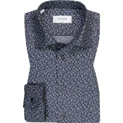 ETON Hemd 1000/03175/29 Classic Fit, Baumwolle, Navy-weiß gemustert, Navy-weiß