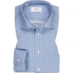 ETON Hemd 1000/03172/27 Classic Fit, Baumwolle, Blau gemustert, Blau