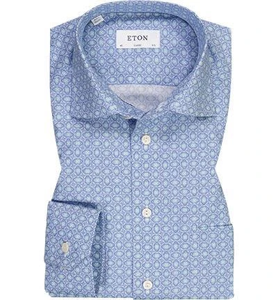 ETON Hemd 1000/03172/27 Classic Fit, Baumwolle, Blau gemustert, Blau 2 ETON Hemd 1000/03172/27 Classic Fit, Baumwolle, Blau gemustert, Blau – Bild 2