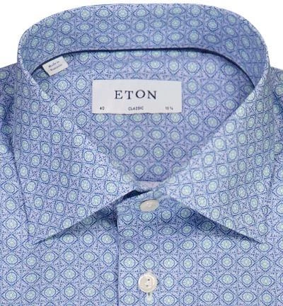 ETON Hemd 1000/03172/27 Classic Fit, Baumwolle, Blau gemustert, Blau 3 ETON Hemd 1000/03172/27 Classic Fit, Baumwolle, Blau gemustert, Blau – Bild 3