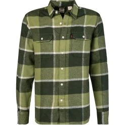Levi's® Hemd 173/0156 Overshirt, Relaxed Fit, Bio Baumwolle, Hellgrün dukelgrün kariert, Grün-moosgrün