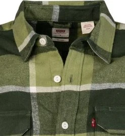 Levi's® Hemd 173/0156 Overshirt, Relaxed Fit, Bio Baumwolle, Hellgrün dukelgrün kariert, Grün-moosgrün -hemdenverkauf 382665 norm2