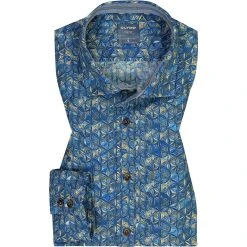 OLYMP Casual Modern Fit 4070/14/15 Hemd, Baumwolle, Blau gemustert, Blau