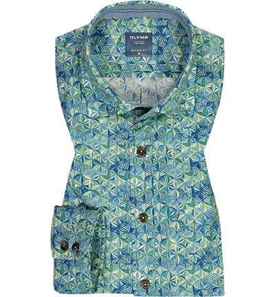 OLYMP Casual Modern Fit 4070/14/45 Hemd, Baumwolle, Grün gemustert, Grün 2 OLYMP Casual Modern Fit 4070/14/45 Hemd, Baumwolle, Grün gemustert, Grün – Bild 2