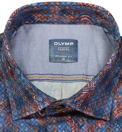 OLYMP Casual Modern Fit 4012/14/34 Hemd, Baumwolle, Blau-rost gemustert , Rost 3 OLYMP Casual Modern Fit 4012/14/34 Hemd, Baumwolle, Blau-rost gemustert , Rost – Bild 3